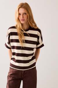 T Shirts: Summum Big Striped Tee