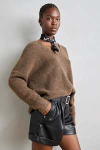 Sweaters Knitwear: Mos Mosh Thora V Neck Knit - Rain Drum