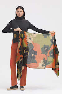 Nice Things Garden Print Scarf - Navy