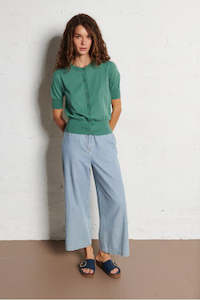 Denim: Nice Things Denim Wide Leg Stripe Trouser