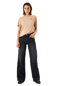 Denim: Garcia Celia Wide Leg Jeans - Dark Used Charcoal