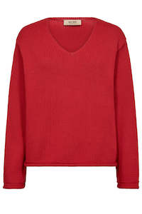 Mos Mosh Bine Long Sleeve V Neck Knit