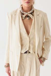 Coats Jackets: Maison Hotel Paddy Jacket - Ecru Stripes