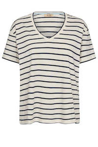 Mos Mosh Nani Stripe T-Shirt Ecru
