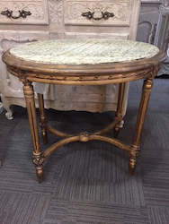 Bedroom Furniture: Louis XV1 marble top table/SOLD