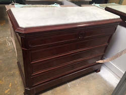 Bedroom Furniture: Marble Top Italian Mahogany Writing Desk