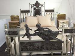 19th Century Iron Forged Queen Bed