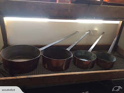 Set of 4 Copper Saucepans