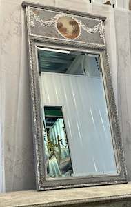 French Blue Trumeau Mirror