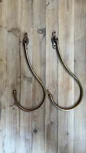 Antique French Brass Hammered Tie Backs