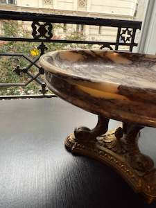 View All Available Antiques: French Rouge Marble and Brass Serpentine Coupe