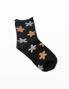 Jewellery Clothing Accessories: Socks | Black with Spotty Daisies