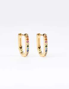 Earrings: Square Hoop Crystal Earrings