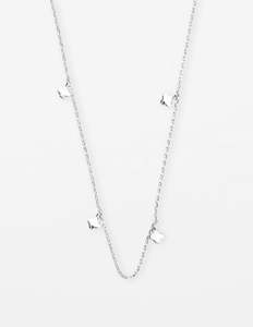 Silver w Solid Flowers Necklace