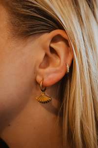 Fan Hoop Earrings