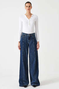 Seventy + Mochi - Bay Wide Leg Jean Two Tone - Phoenix