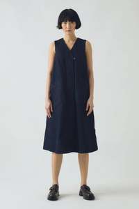 Toast - A Line Denim Tunic Dress - Indigo