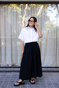 Skirts Shorts: Annie - Rue Skirt - Black Embroidered Spot