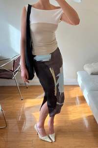 Clothing 1: Olga Joan - Asym Bardot Top - Latte