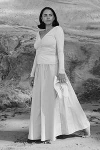 Dominique Healy: Dominique Healy - Echo Long Sleeve Tee - Ivory