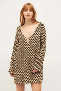 LAST ONE | Dominique Healy - Coco Dress - Zig-Zag Velvet