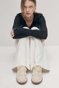 Alohas - Crochet Cream Leather Sneakers