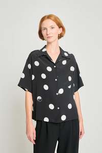 Size 8: Twenty Seven Names - Perfect Circle Shirt - Black Polka dot