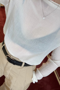 Oosterom - Crinkle Silk Skivvy - Ivory