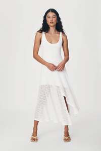 ROWIE - Lorna Lace Midi Dress - Bone