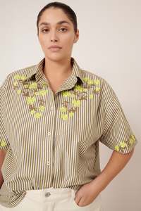 Kowtow - Wildflower Shirt - Treetop Stripe