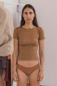 Baserange: Baserange - Vein Tee Shirt - Alamillo Brown/Red