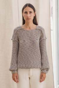 Baserange - Construct Sweater - Organic Cotton Rib - Grey Melange