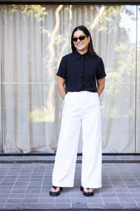 Annie: Annie - Ease Pant - White Linen
