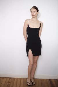 LAST ONE | Del Villar - Knit Mini Dress - Black