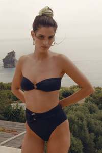 LAST ONE | ICONE - Ambre Black Bandeau Top - Italian Fabric