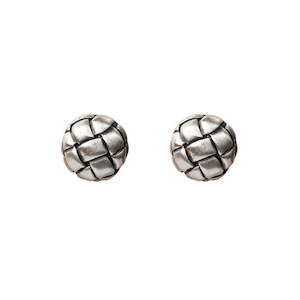 Metallic Earrings: Thatched Stud Earrings