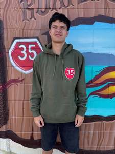Adult Clothing: 35 HOODIE ARMY GREEN TOKOMARU BAY