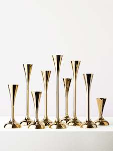 Available: Brass | Set of Nine Drip Candleholders