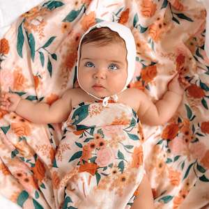 Bohemia: Rose Garden Organic Muslin Wrap Swaddle - SECONDS