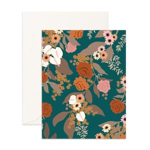 Blank Cards: Midnight Rose Garden Greeting Card