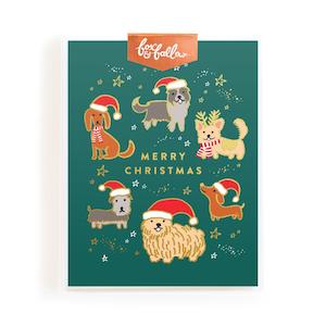 Teacher Cards: Christmas Dogs Foil Greeting Card Boxed Set