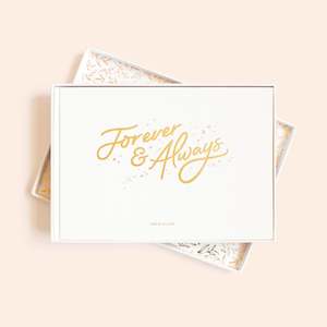 Forever & Always Prompted Wedding Guest Book Boxed
