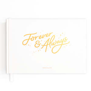 Forever & Always Prompted Wedding Guest Book - SECONDS