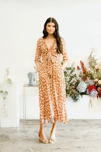Apparel: Arcadia Bonnie Peach Maxi Dress