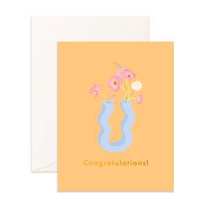 Congratulations Wiggle Vase Greeting Card