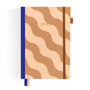 2025 A5 Academic Vertical Planner - Mocha Swirl - SECONDS