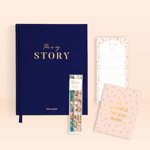 Memoir Journals: Navy Memoir Gift Bundle for Mum
