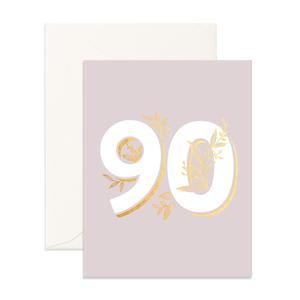 Number Cards: No. 90 Floral Greeting Card