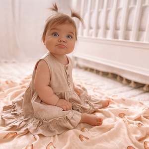 The Classic Baby Collection: Rainbows Organic Muslin Wrap Swaddle