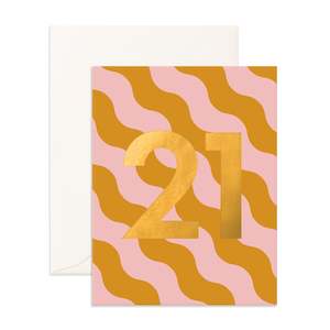 No. 21 Mustard Ripple Greeting Card